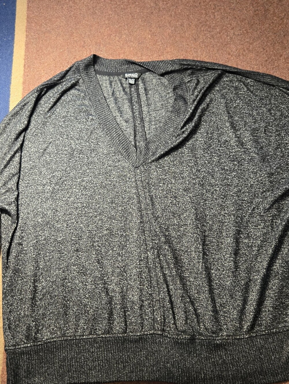 Buffalo David Bitton Super Soft Cozy V-Neck Knit Pullover XXL Batwing Sleeve